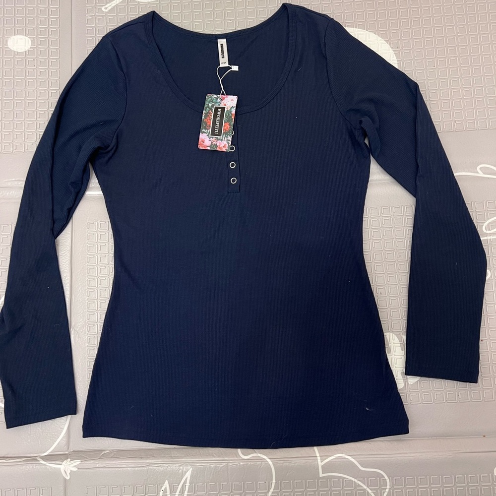 Classic Navy Long Sleeve Women's Tee